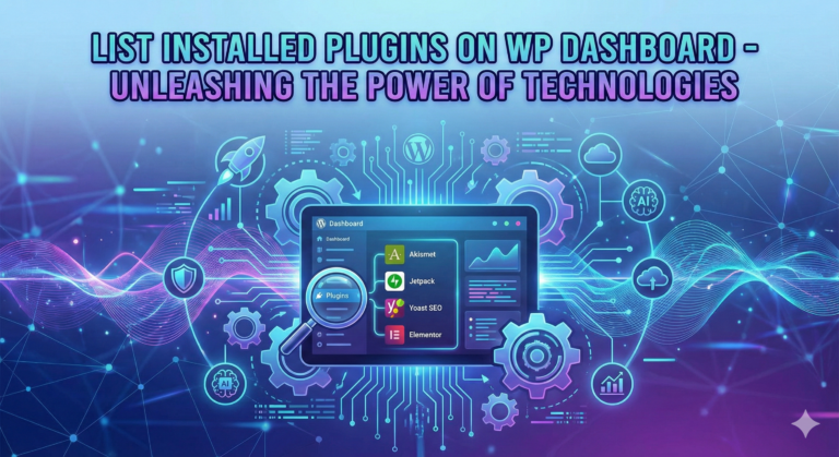 List Installed Plugin On Wp Dashboard