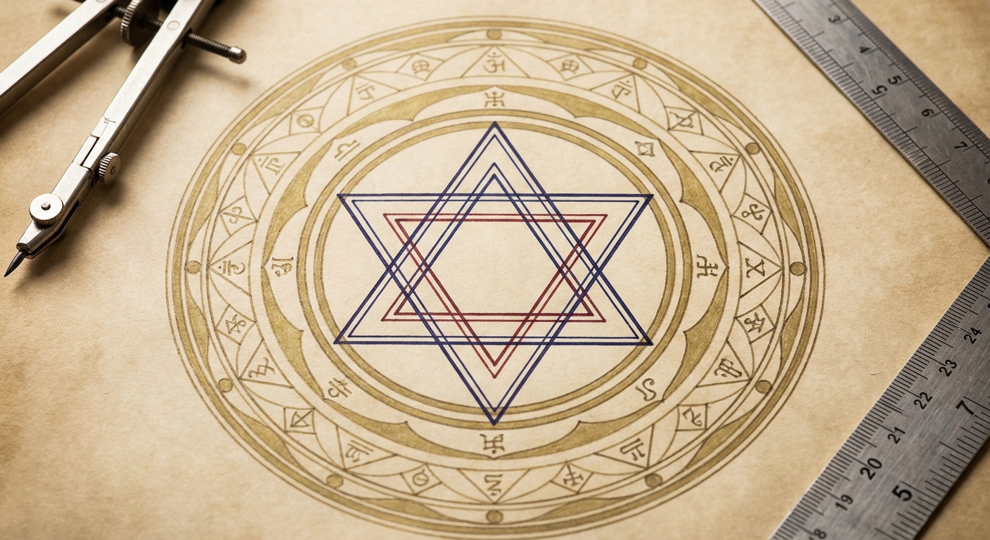 geometric Ganesha Yantra tutorial triangles