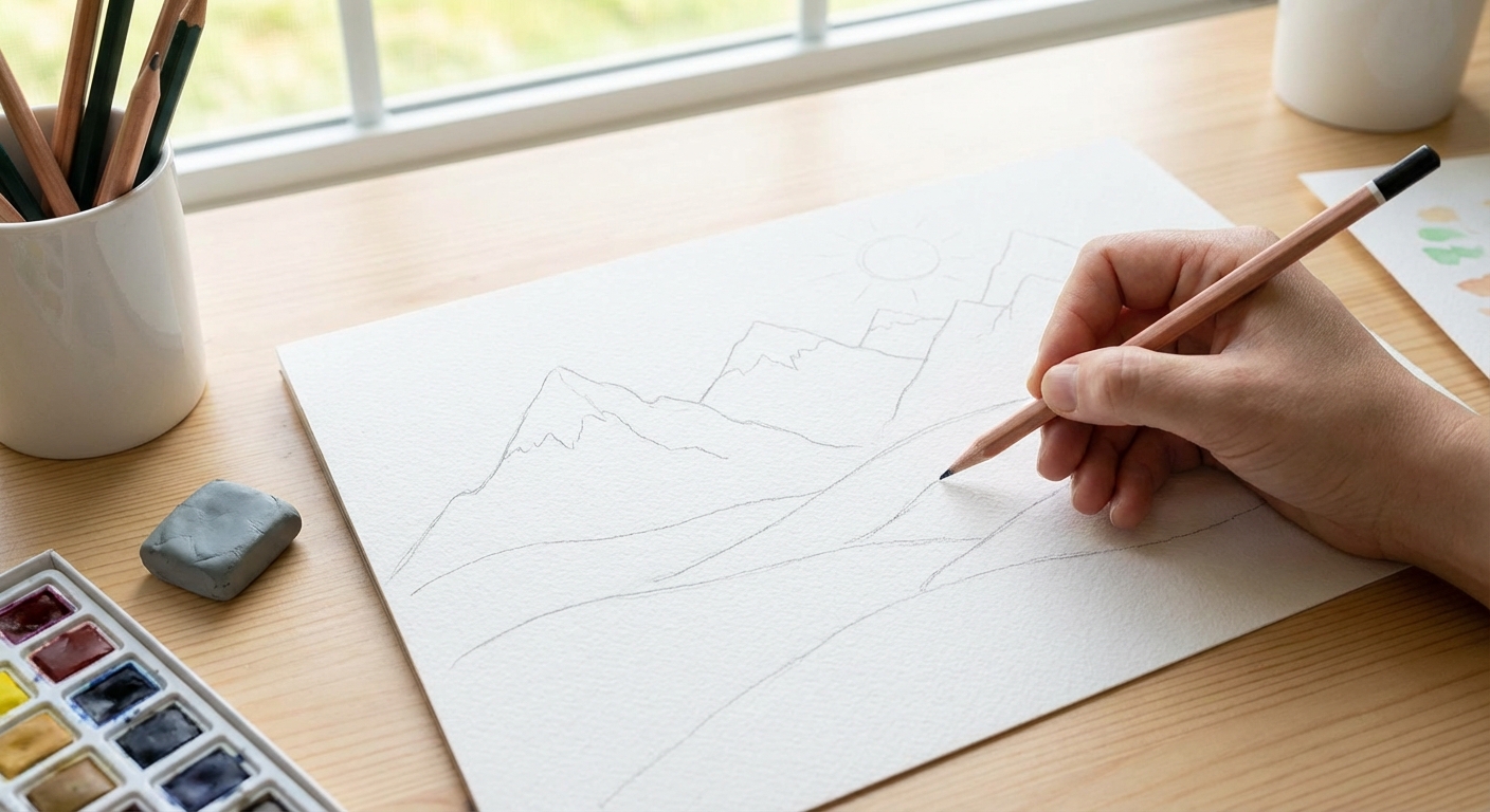 Mountain Landscape Sketch