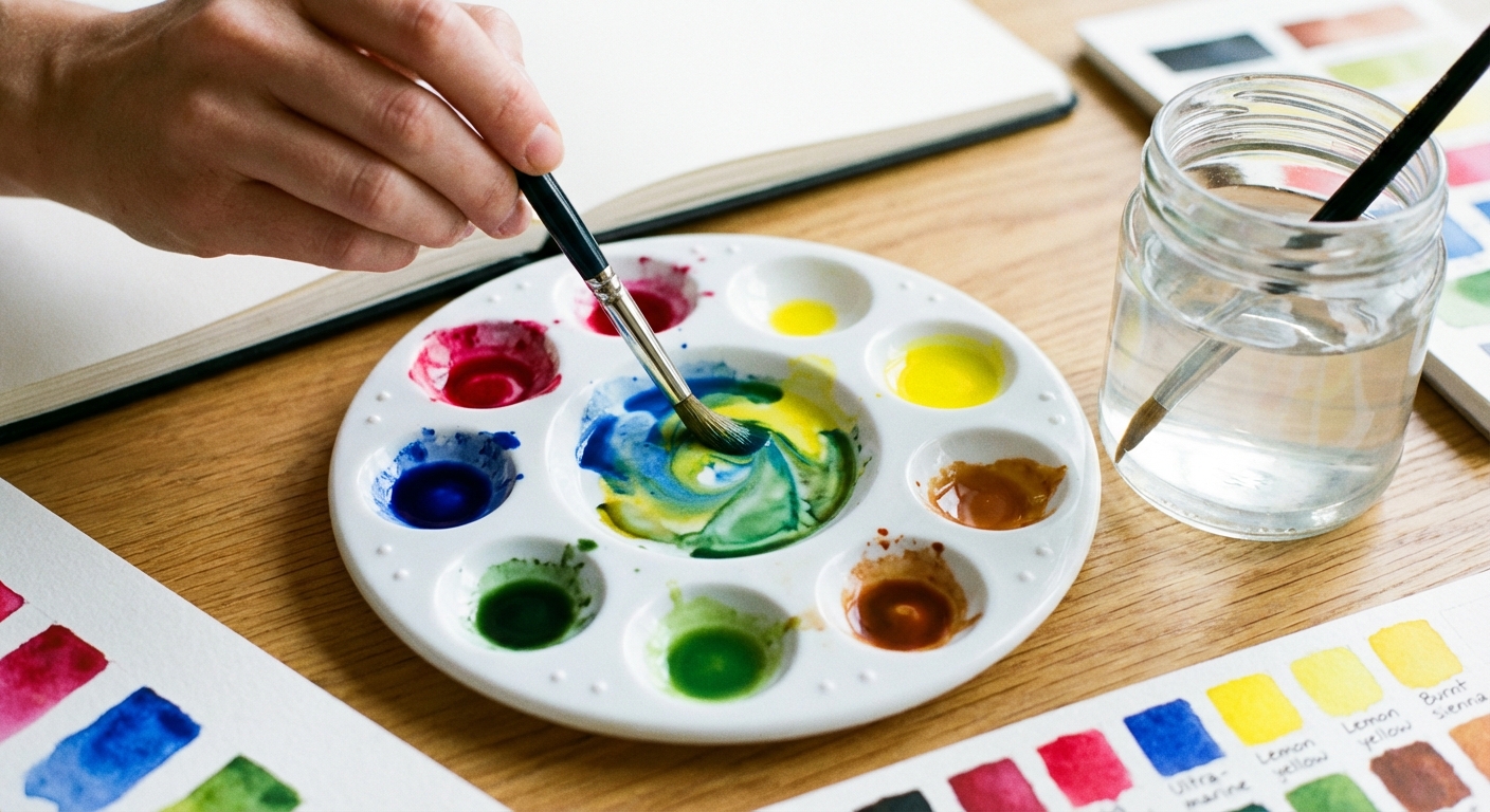 Watercolor Paint Mixing for Landscape
