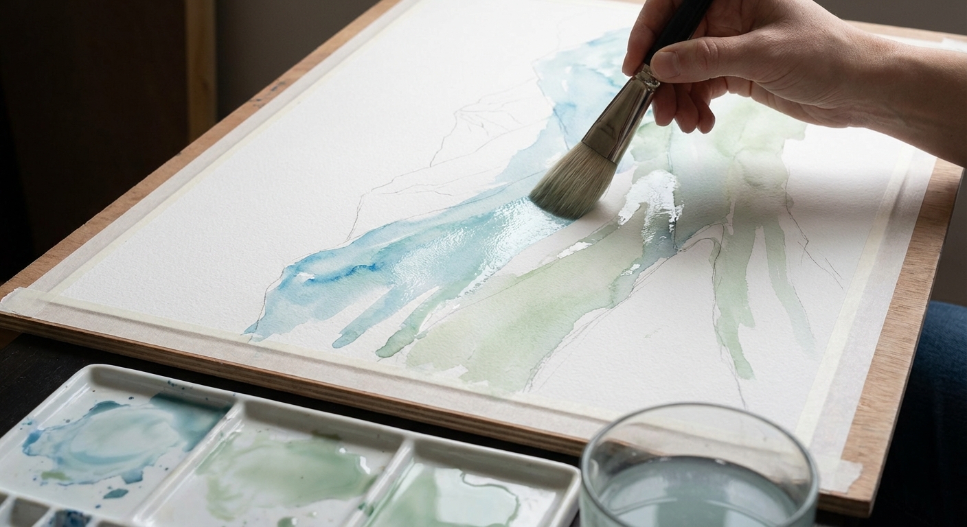 Watercolor Sky Wash Technique