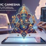 Step-by-step geometric Ganesha Yantra tutorial showing intricate patterns and sacred geometry design process